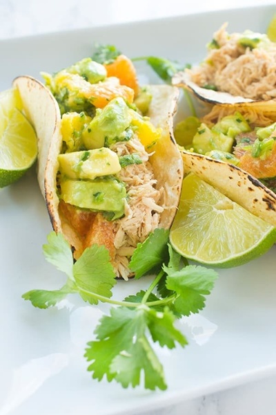 Chicken Tacos with Avocado Citrus Salsa an easy and delicious taco