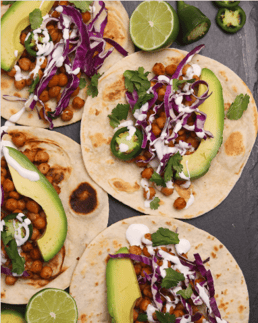 Spicy Chickpea Avocado Tacos