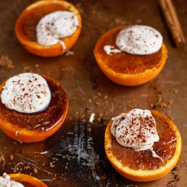 Brûléed Oranges With Citrus Spiced Whipped Cream